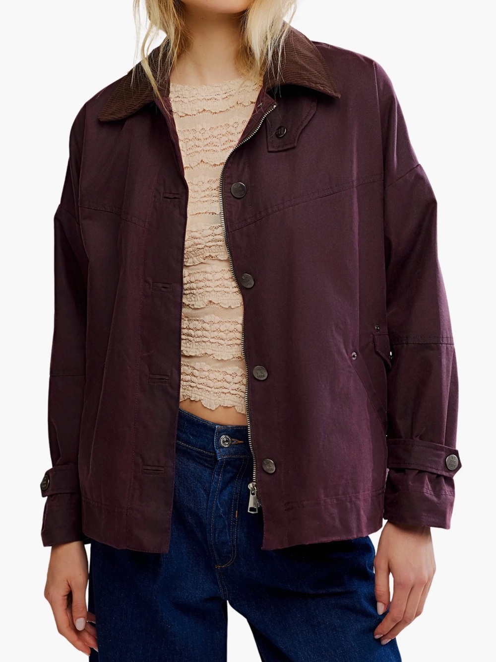 Free People We The Free Cori Waxed Jacket XL